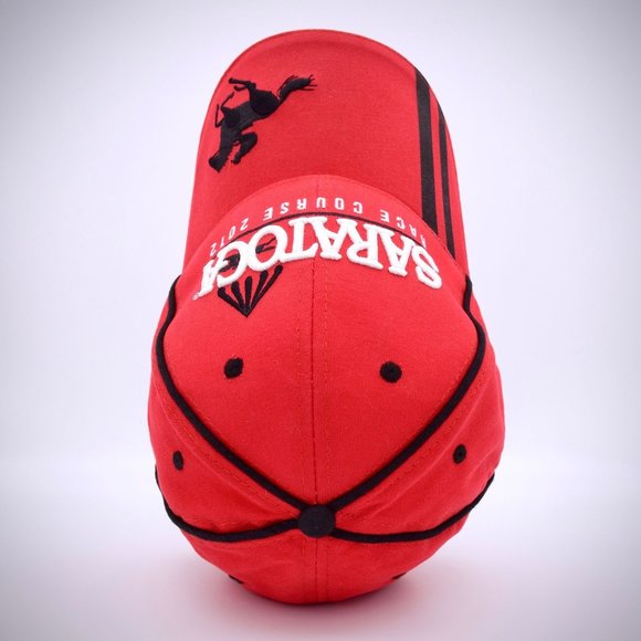 Saratoga NY Horse Race Course Hat Red 2012 Cap Cotton Embroidery Hook Loop Close - Picture 6 of 7